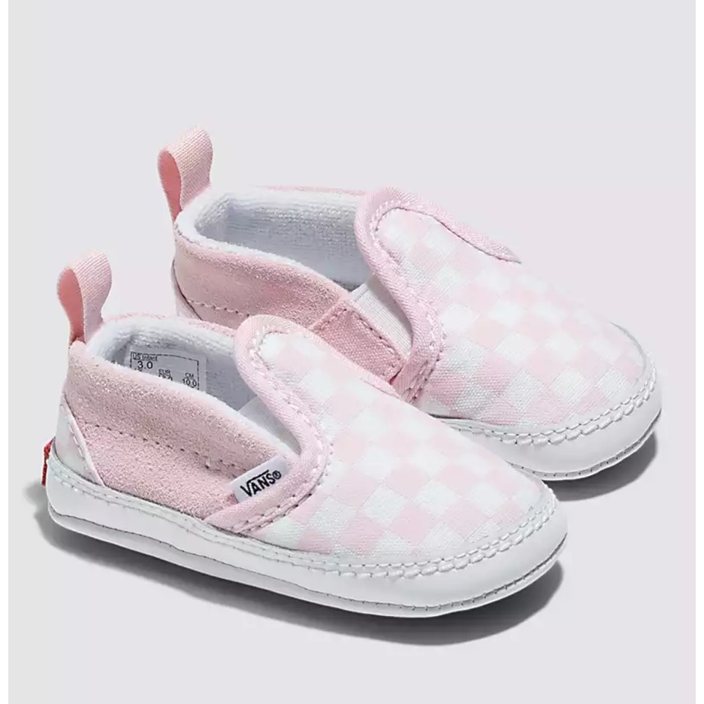 Infant Slip-On V Crib Checkerboard Shoe